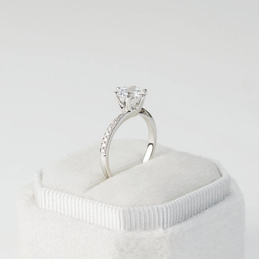 HARPER 培育鑽石戒指托 | 六爪扭臂排鑽戒圈 (18K金/鉑金) - TM3025