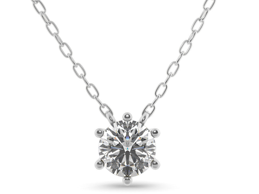 0.20ct 6-Prong Lab Grown Diamond Solitaire Necklace <Premium Grade>