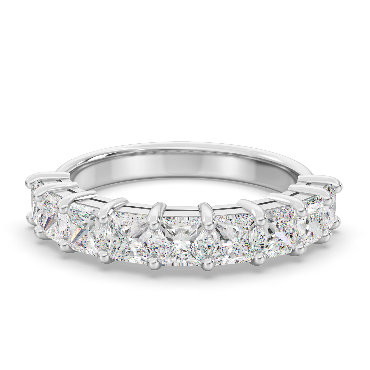 0.15ct 公主方形培育鑽石半圈線戒 <經濟之選>