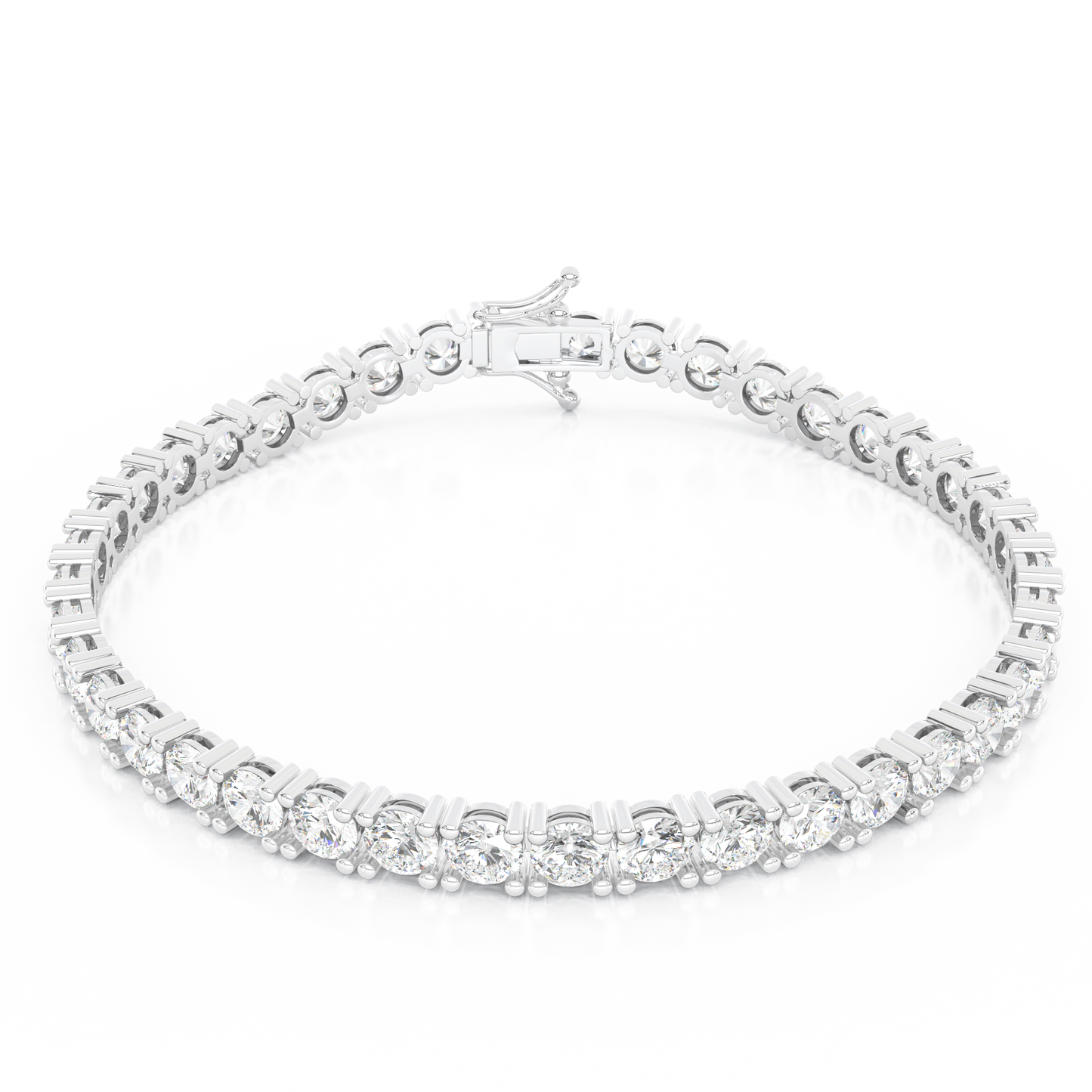 3.00cts+ 4-Prong Lab Grown Diamond Bracelet <Excellent Grade>