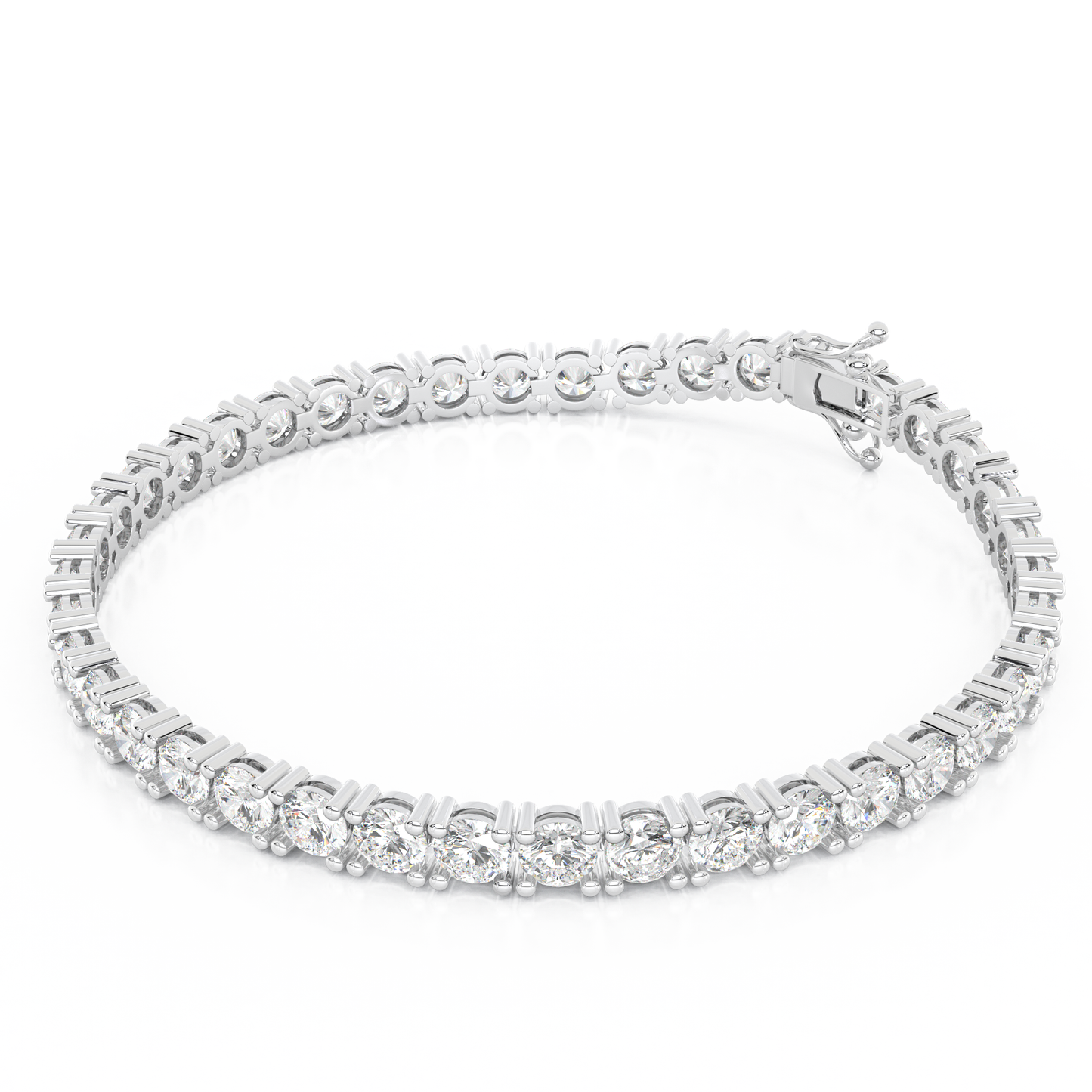 3.00cts+ 4-Prong Lab Grown Diamond Bracelet <Excellent Grade>
