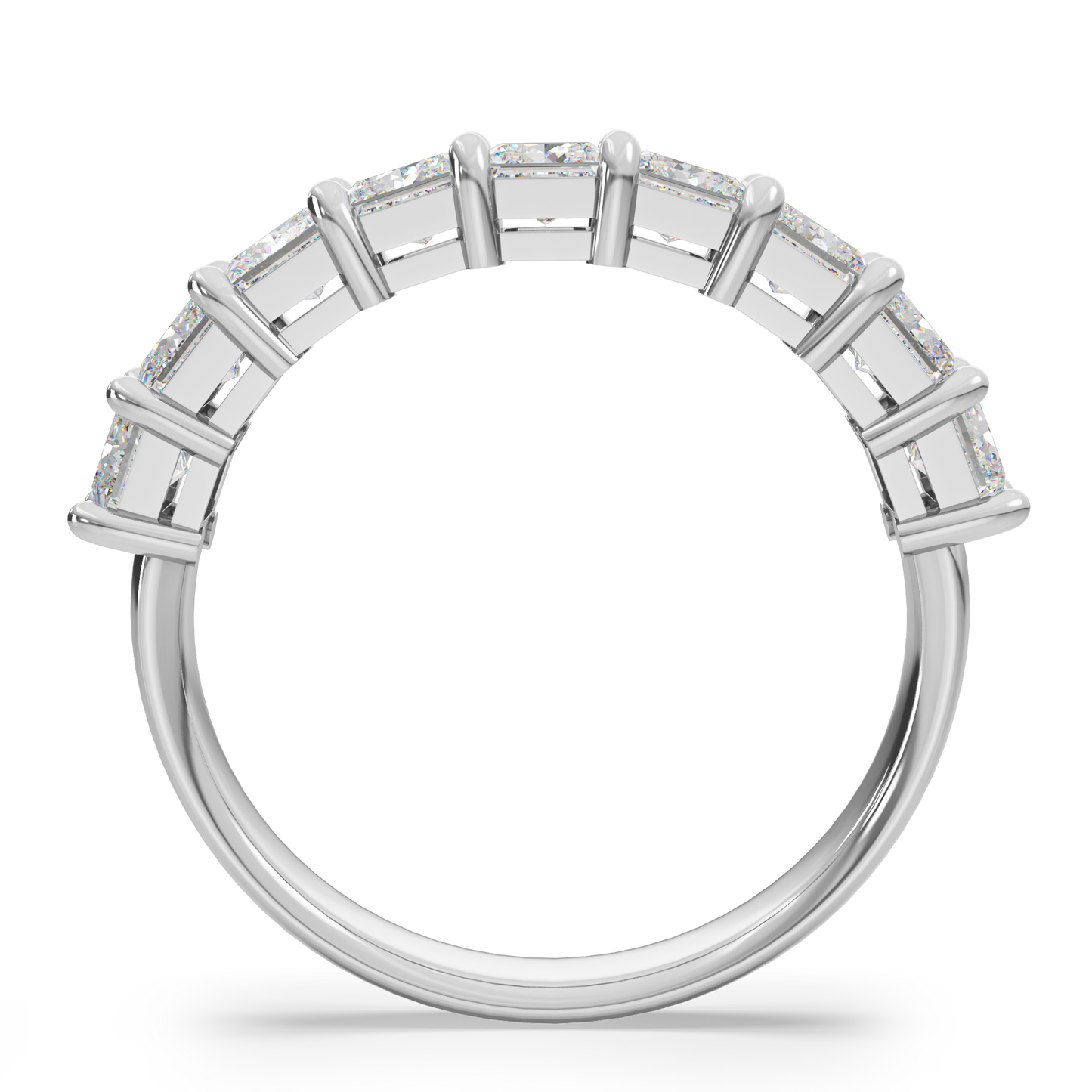 18K金培育公主方形半圈線戒 <0.7ct - 5.5ct+>