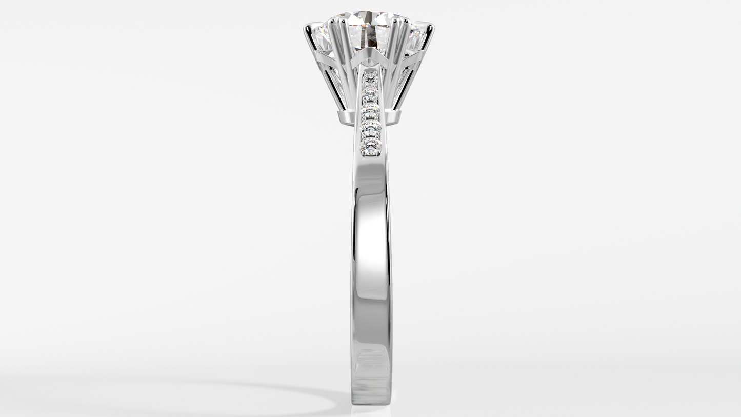 放大, 有碎鑽, 直線, 香港 品牌結婚對戒 FLORENCE – TM0511