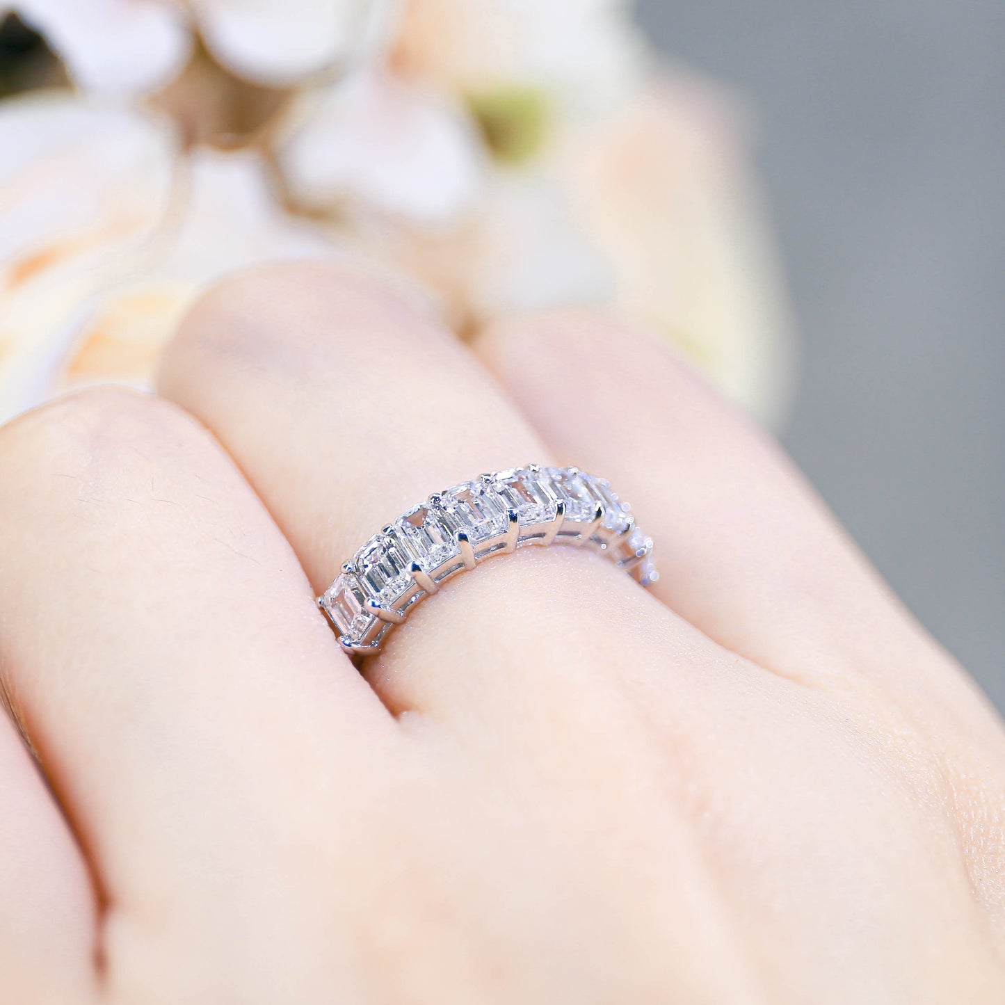 18K金培育祖母綠半圈線戒 <0.7ct - 5.5ct+>