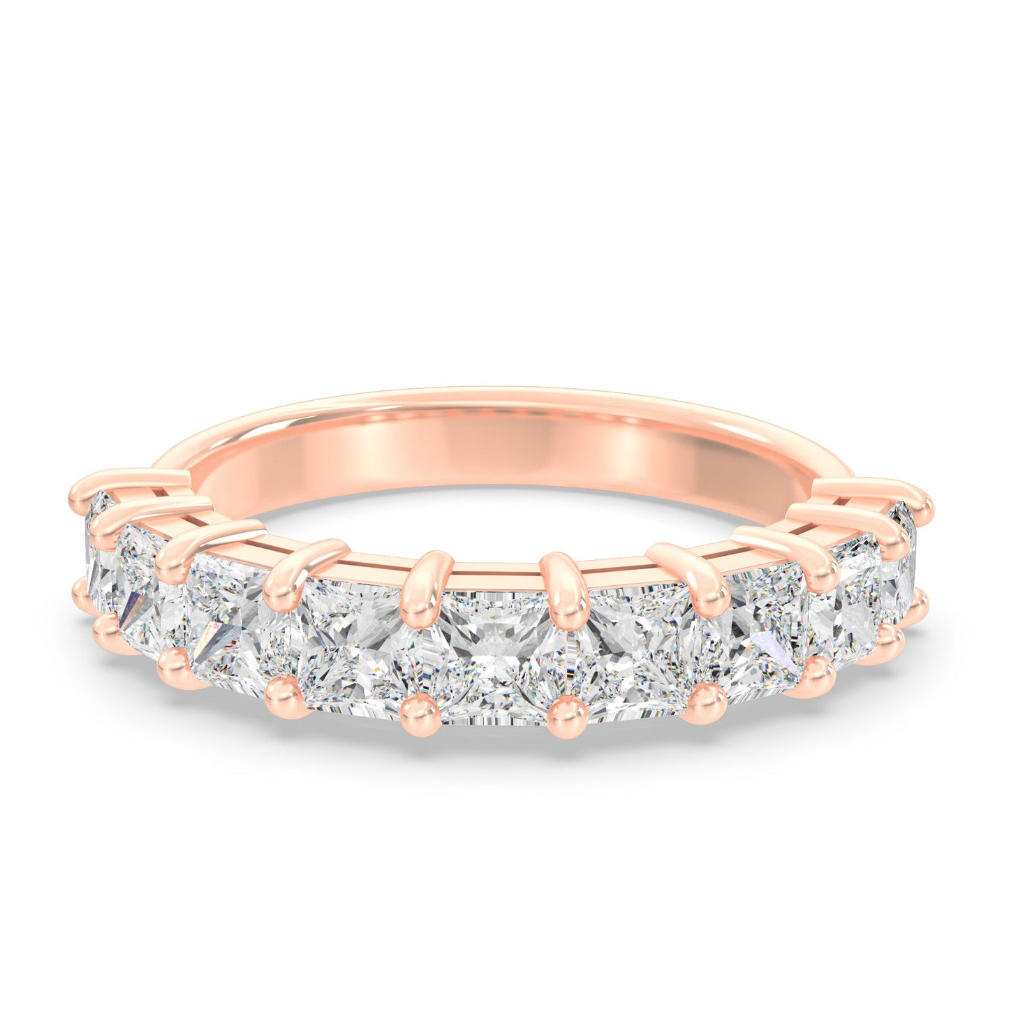 0.15ct 公主方形培育鑽石半圈線戒 <經濟之選>