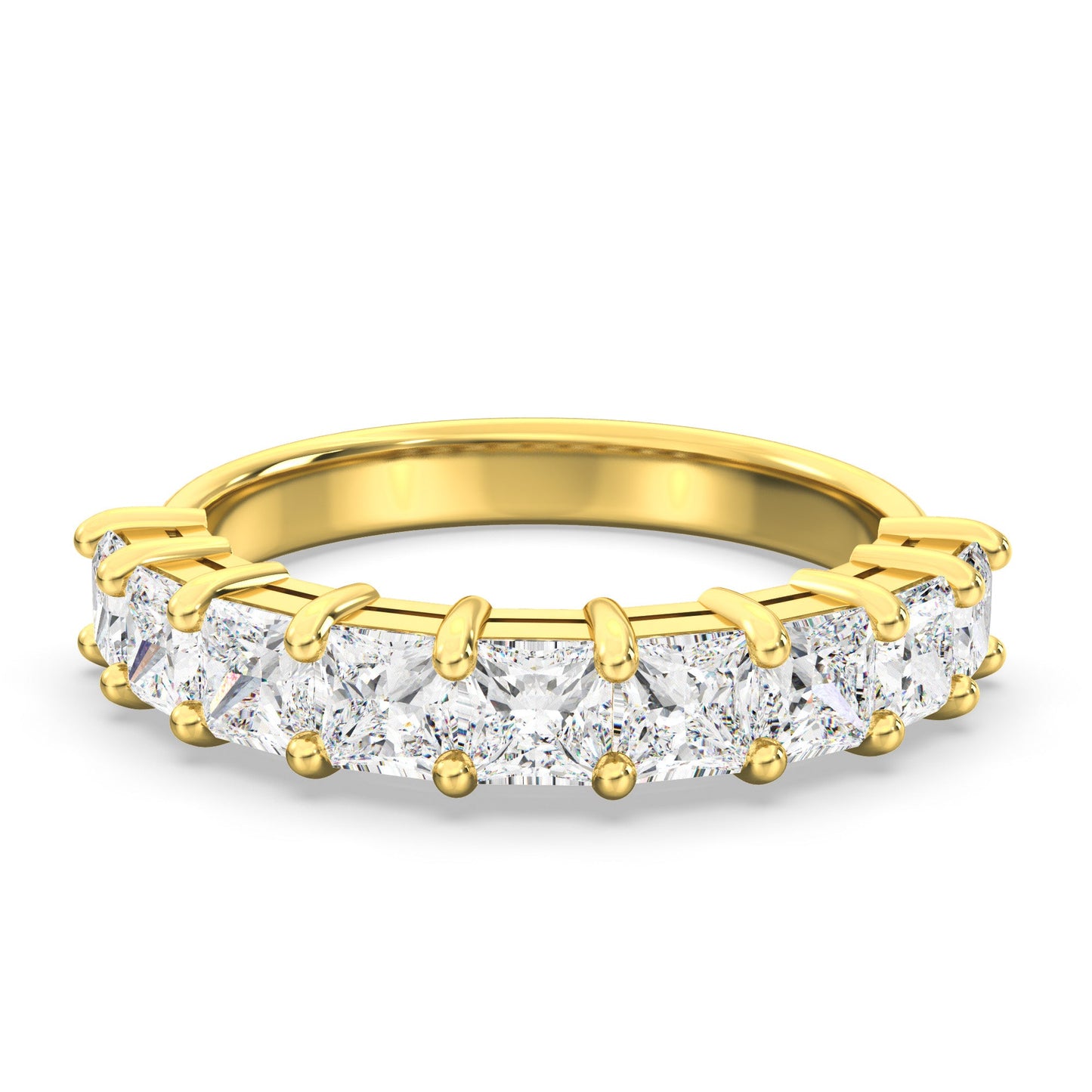 0.15ct 公主方形培育鑽石半圈線戒 <經濟之選>