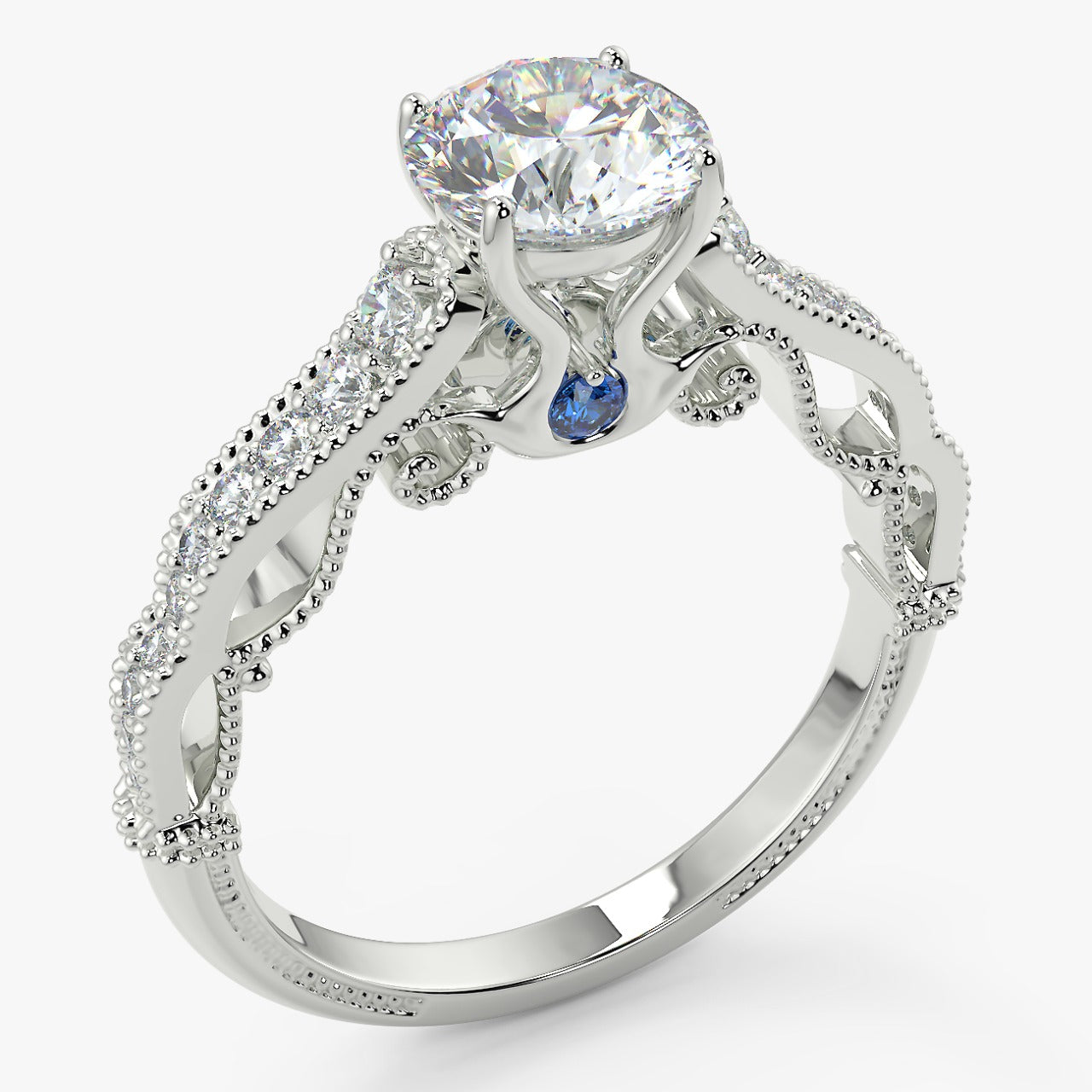 有碎鑽, 直線, 香港 品牌結婚對戒 ANTONIA – TMRR0235I