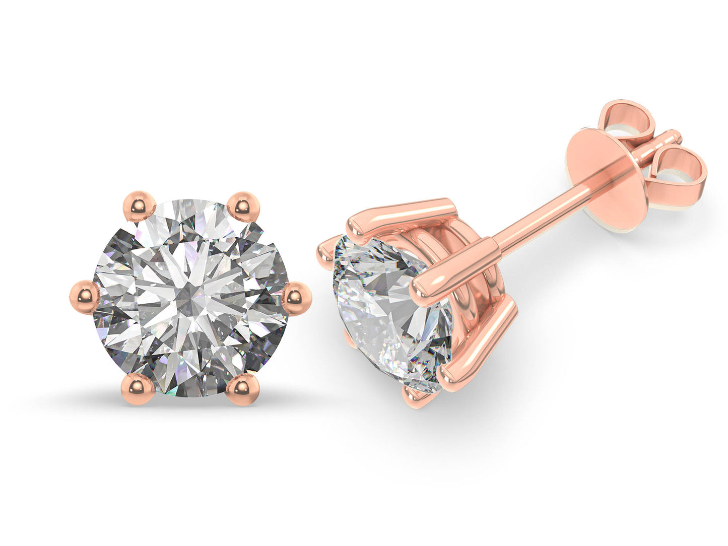 1.00ct 6-Prong Lab Grown Diamond Stud Earrings <High Quality>