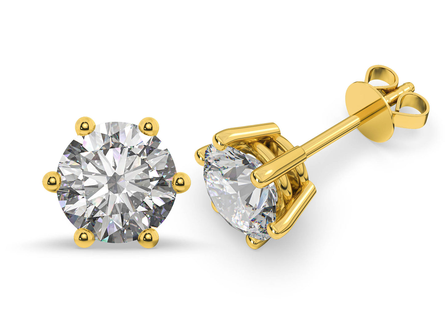 1.00ct 6-Prong Lab Grown Diamond Stud Earrings <High Quality>