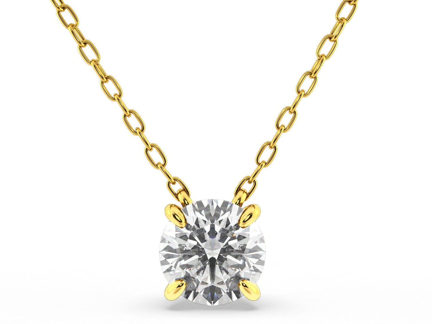 0.50ct 4-Prong Lab Grown Diamond Solitaire Necklace <High Quality>
