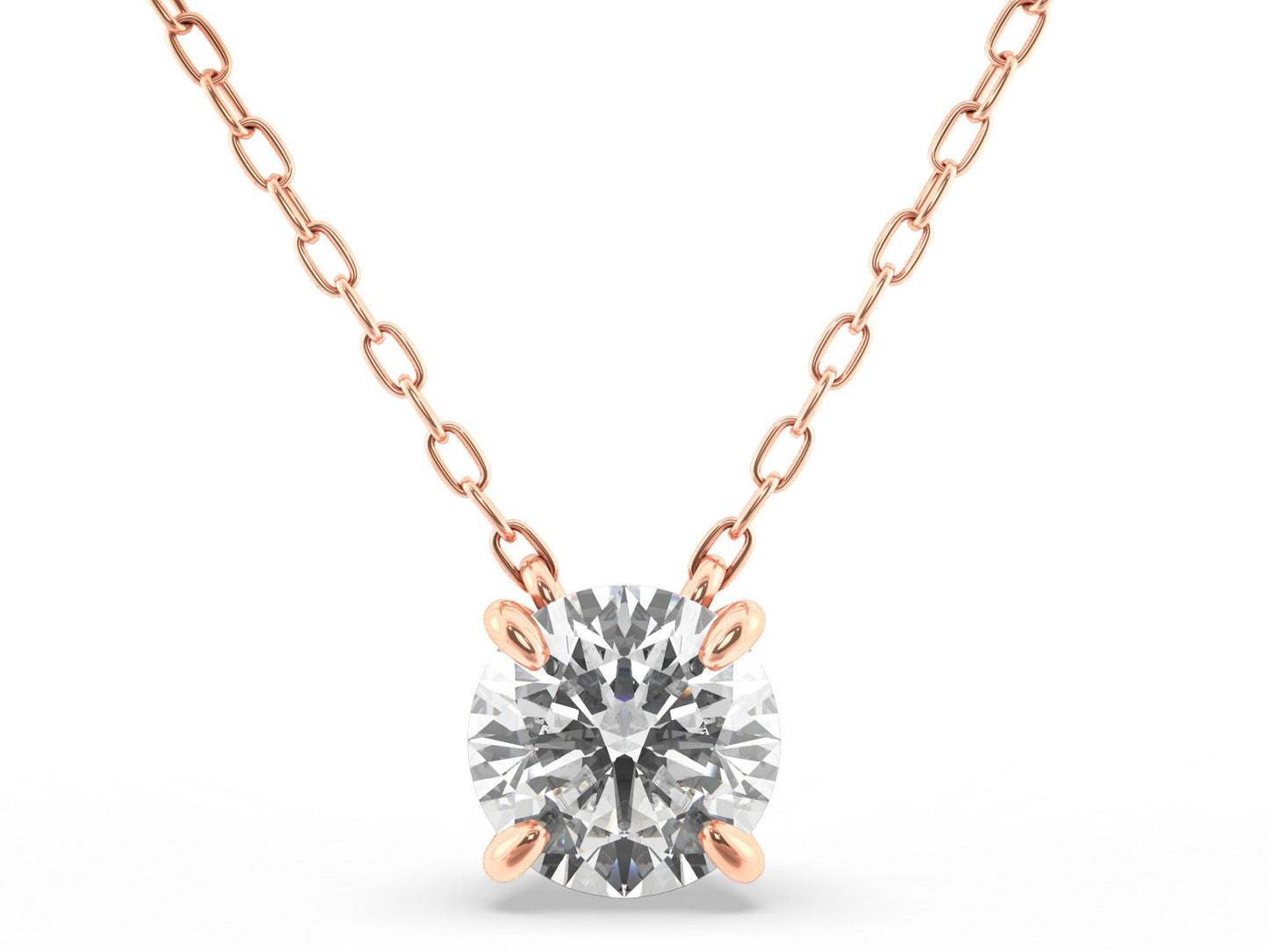 0.50ct 4-Prong Lab Grown Diamond Solitaire Necklace <High Quality>