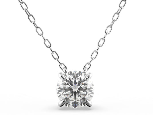 0.70ct 4-Prong Lab Grown Diamond Solitaire Necklace <High Quality>