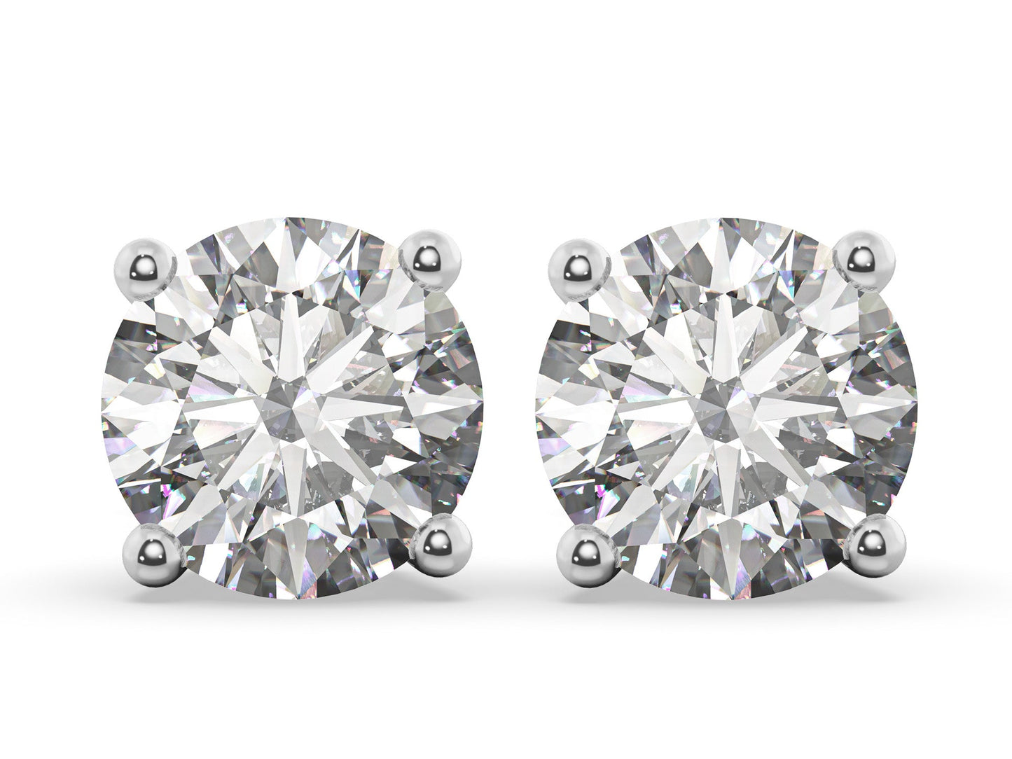 18K 4-Prong Lab Grown Diamond Stud Earrings <Total 0.40ct - 3.00ct+>