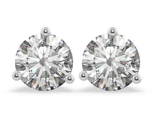 1.40cts 3-Prong Lab Grown Diamond Stud Earrings <High Quality>