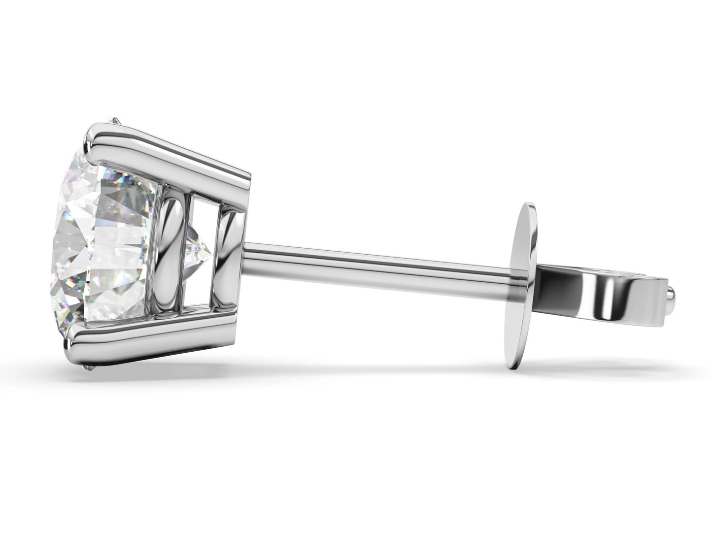 18K 4-Prong Lab Grown Diamond Stud Earrings <Total 0.40ct - 3.00ct+>