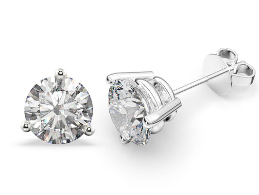 0.60ct 3-Prong Lab Grown Diamond Stud Earrings <High Quality>