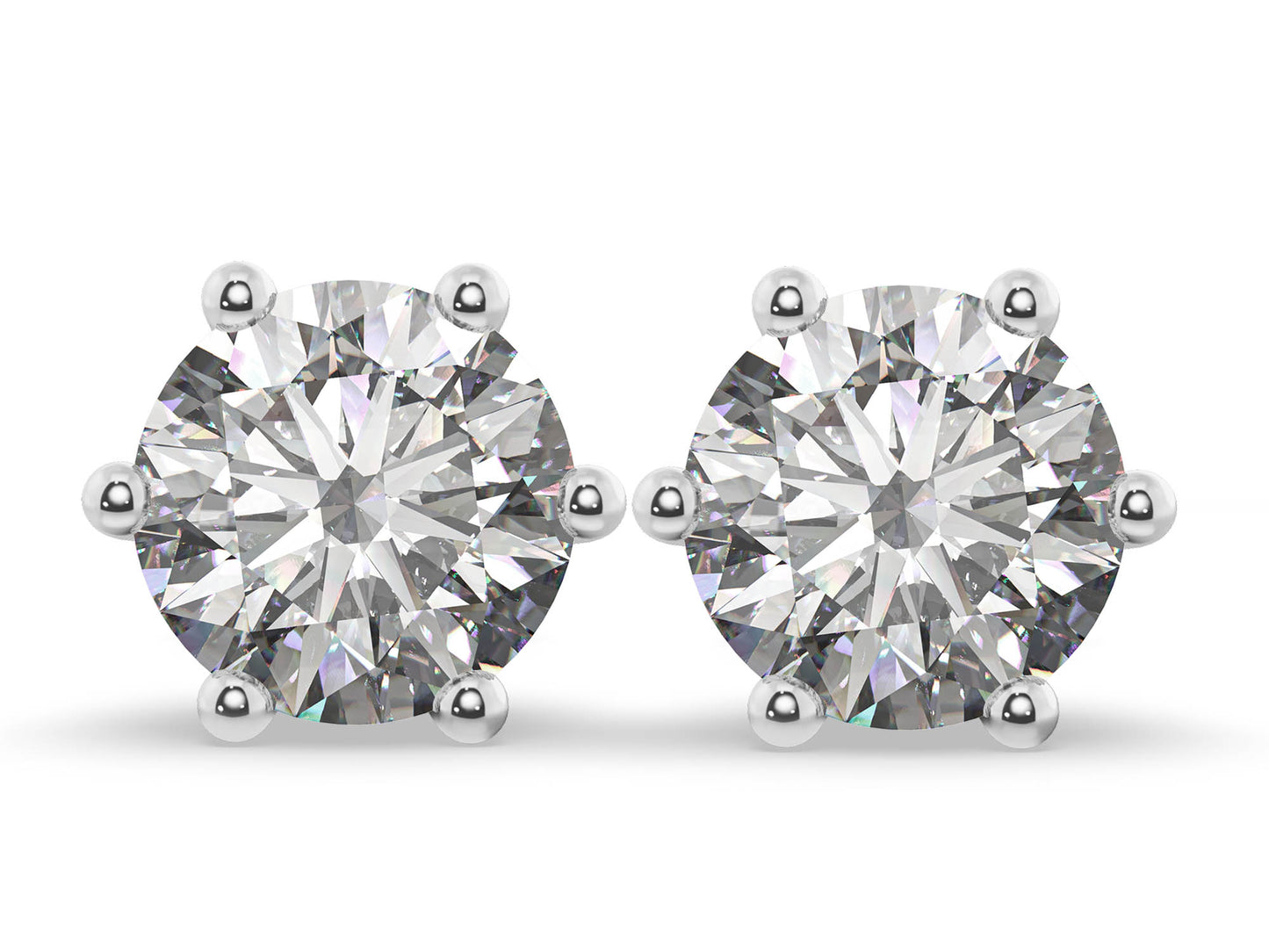 1.00ct 6-Prong Lab Grown Diamond Stud Earrings <High Quality>