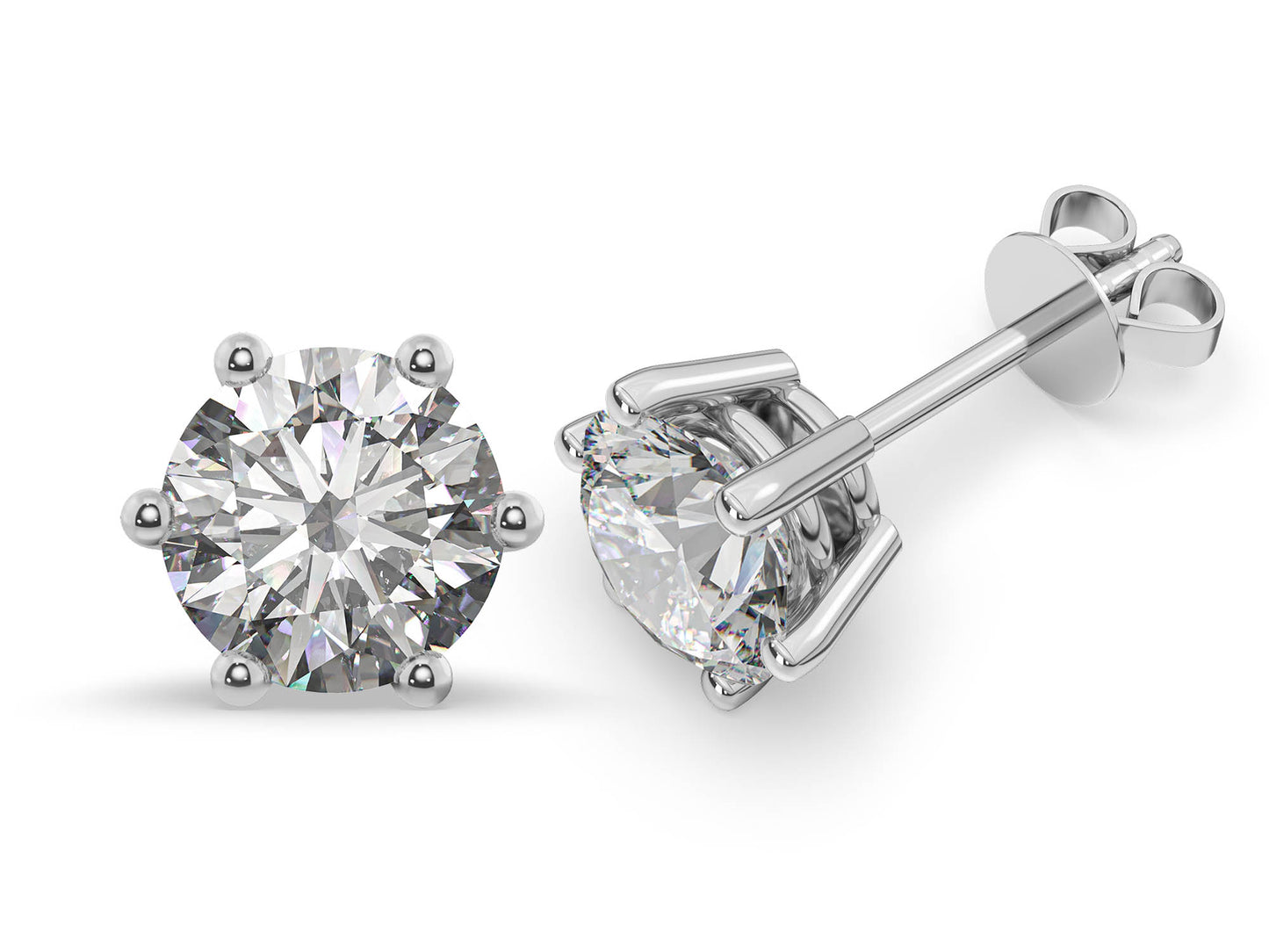 1.00ct 6-Prong Lab Grown Diamond Stud Earrings <High Quality>