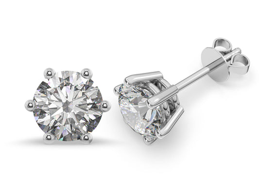1.20cts 6-Prong Lab Grown Diamond Stud Earrings <High Quality>