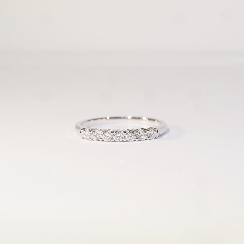 現貨 18K白金 0.359ct 圓形培育鑽石 半圈鑽戒（每顆 0.05ct）