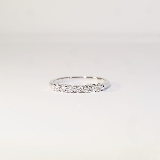 [In Stock] 0.359ct Round Brilliant Lab-Grown Diamond Semi-Eternity Ring in PT950 (~0.05ct each)