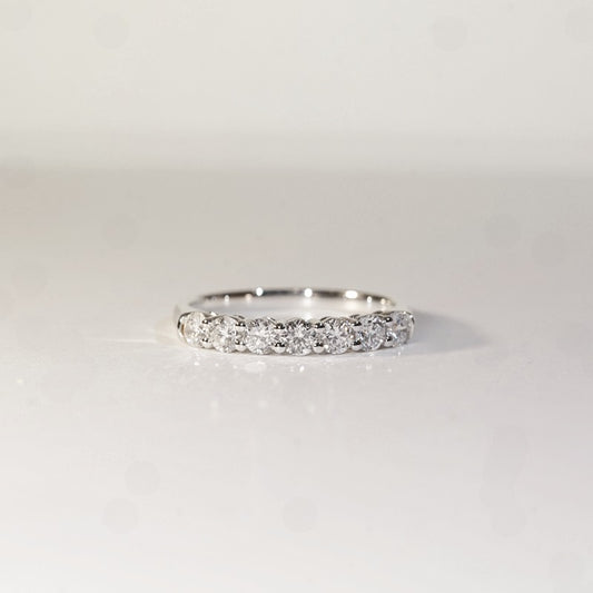[In Stock] 0.706ct Round Brilliant Lab-Grown Diamond Semi-Eternity Ring in PT950 (~0.10ct each)