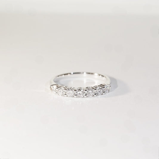 [In Stock] 0.706ct Round Brilliant Lab-Grown Diamond Semi-Eternity Ring in PT950 (~0.10ct each)