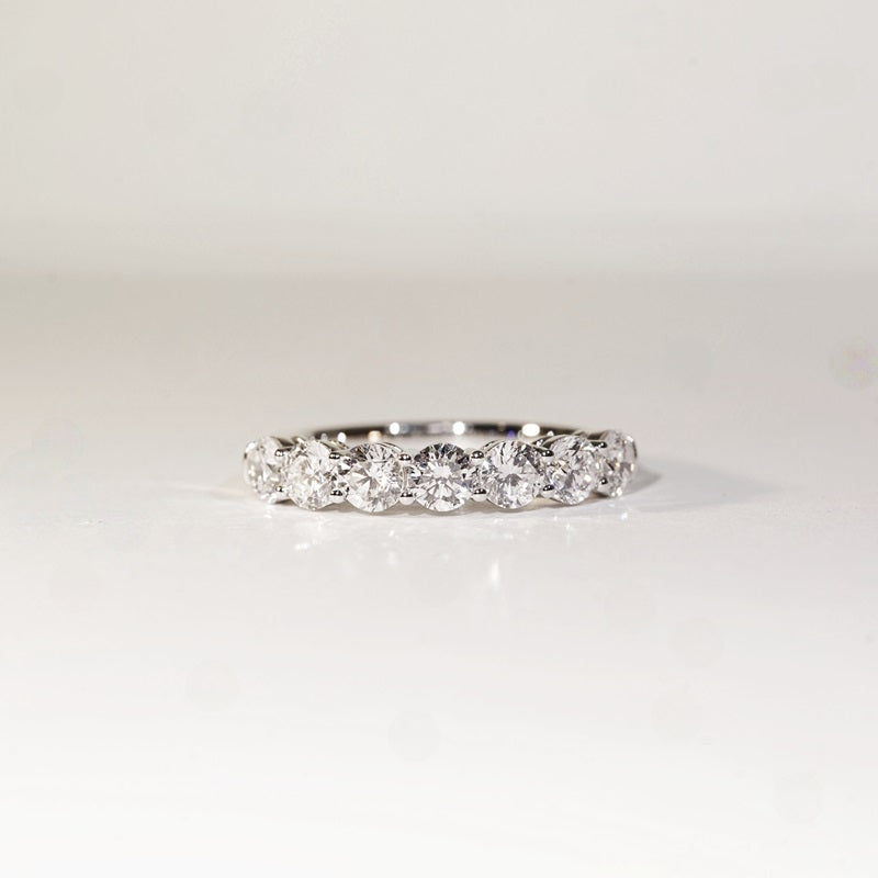 現貨 18K白金 1.43ct 圓形培育鑽石 半圈鑽戒（每顆 0.20ct）