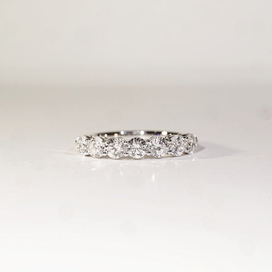 現貨 18K白金 1.43ct 圓形培育鑽石 半圈鑽戒（每顆 0.20ct）