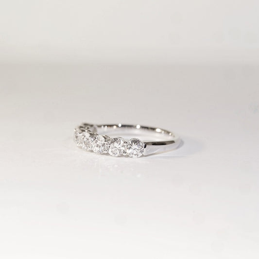 [In Stock] 1.43ct Round Brilliant Lab-Grown Diamond Semi-Eternity Ring in PT950 (~0.20ct each)