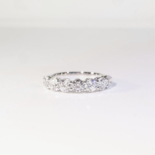 現貨 18K白金 2.13ct 圓形培育鑽石 半圈鑽戒（每顆 0.30ct）