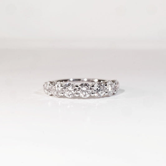 [In Stock] 2.16ct Round Brilliant Lab-Grown Diamond Semi-Eternity Ring in PT950 (~0.30ct each)