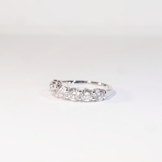 [In Stock] 2.16ct Round Brilliant Lab-Grown Diamond Semi-Eternity Ring in PT950 (~0.30ct each)