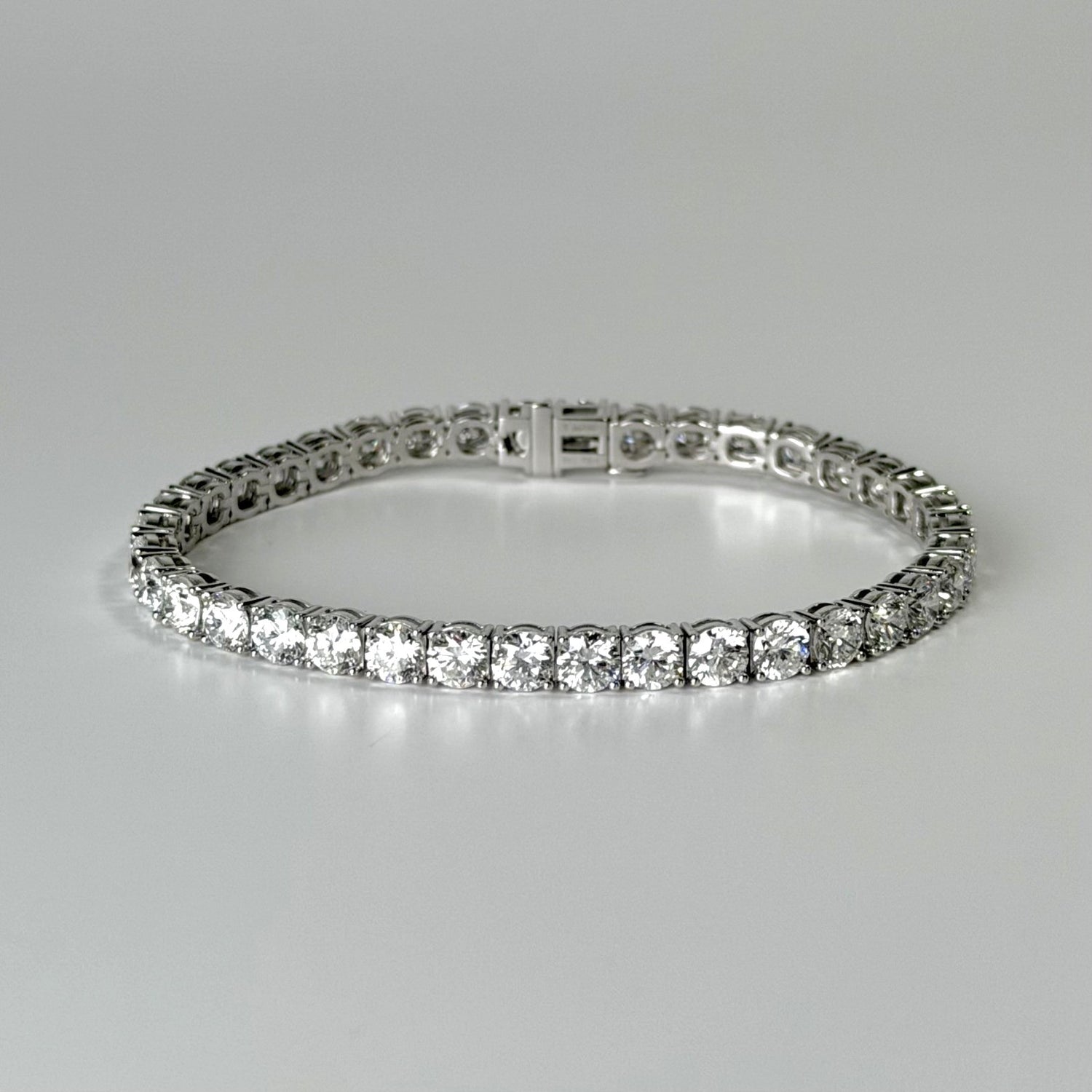 現貨 18K白金 11.450ct 培育鑽石網球手鏈｜D-F VVS-VS｜四爪鑲嵌｜~16cm