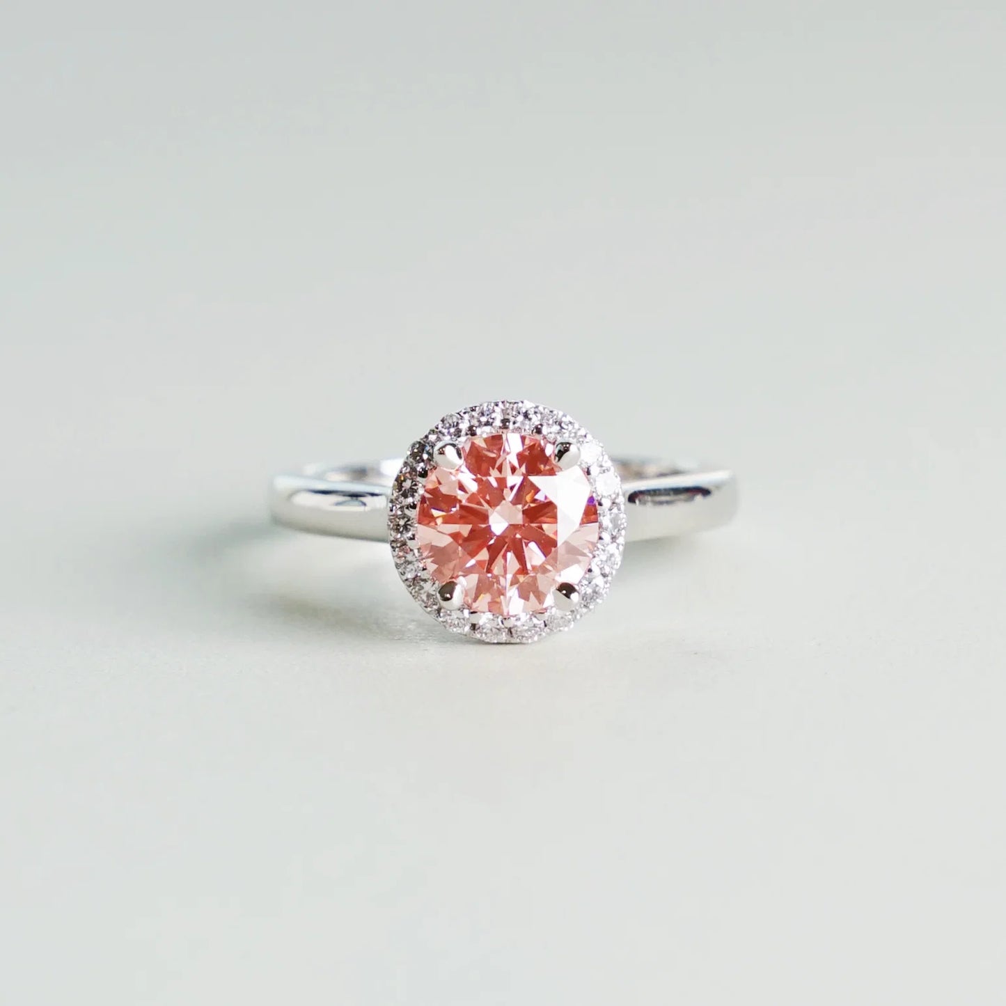 MIRABELLE 培育鑽石戒指托｜光環鑲座配直身戒圈（18K 金／鉑金）– TM0068