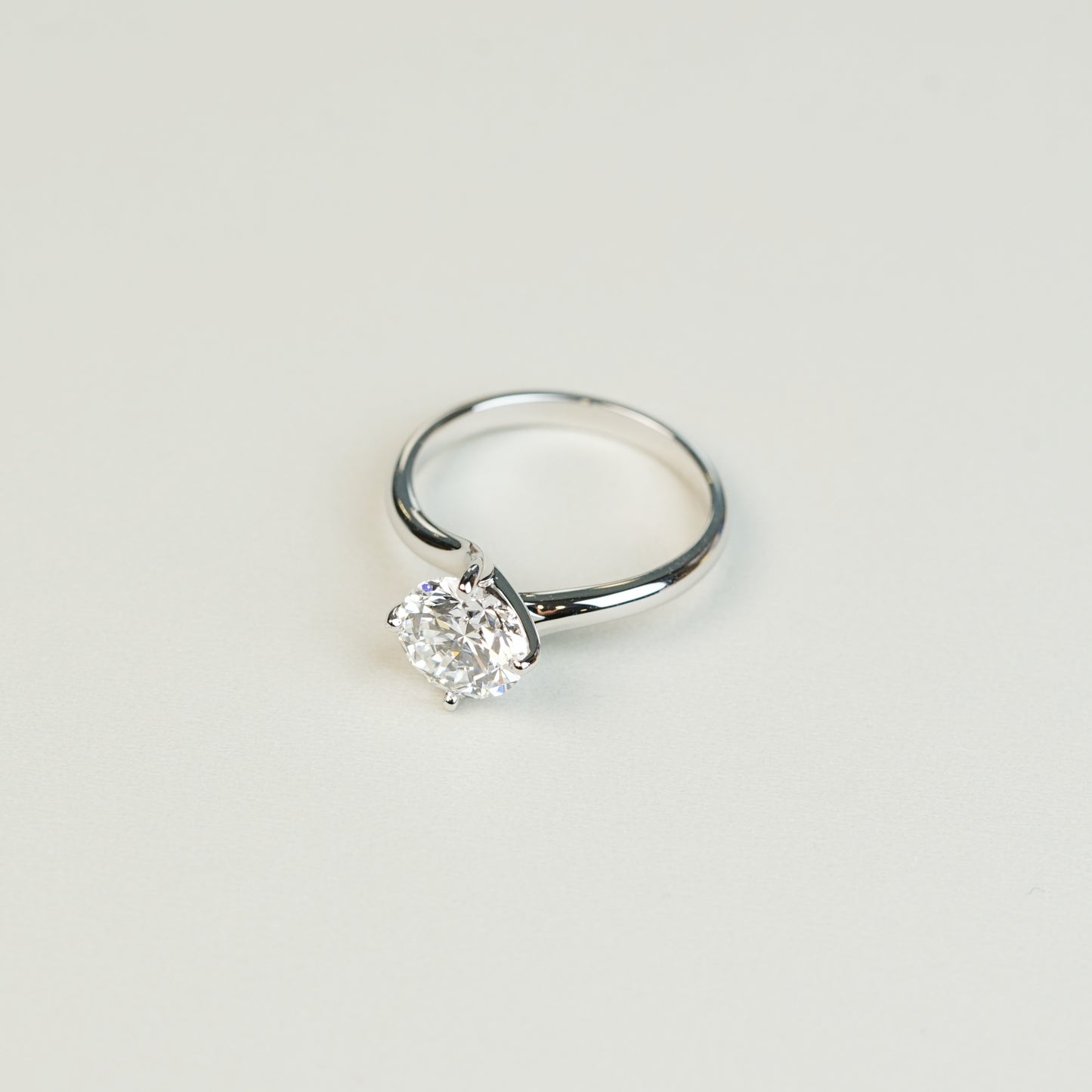 ANNA 培育鑽石戒指托 | 四爪單鑽扭臂戒圈 (18K金/鉑金) - CD0013TM