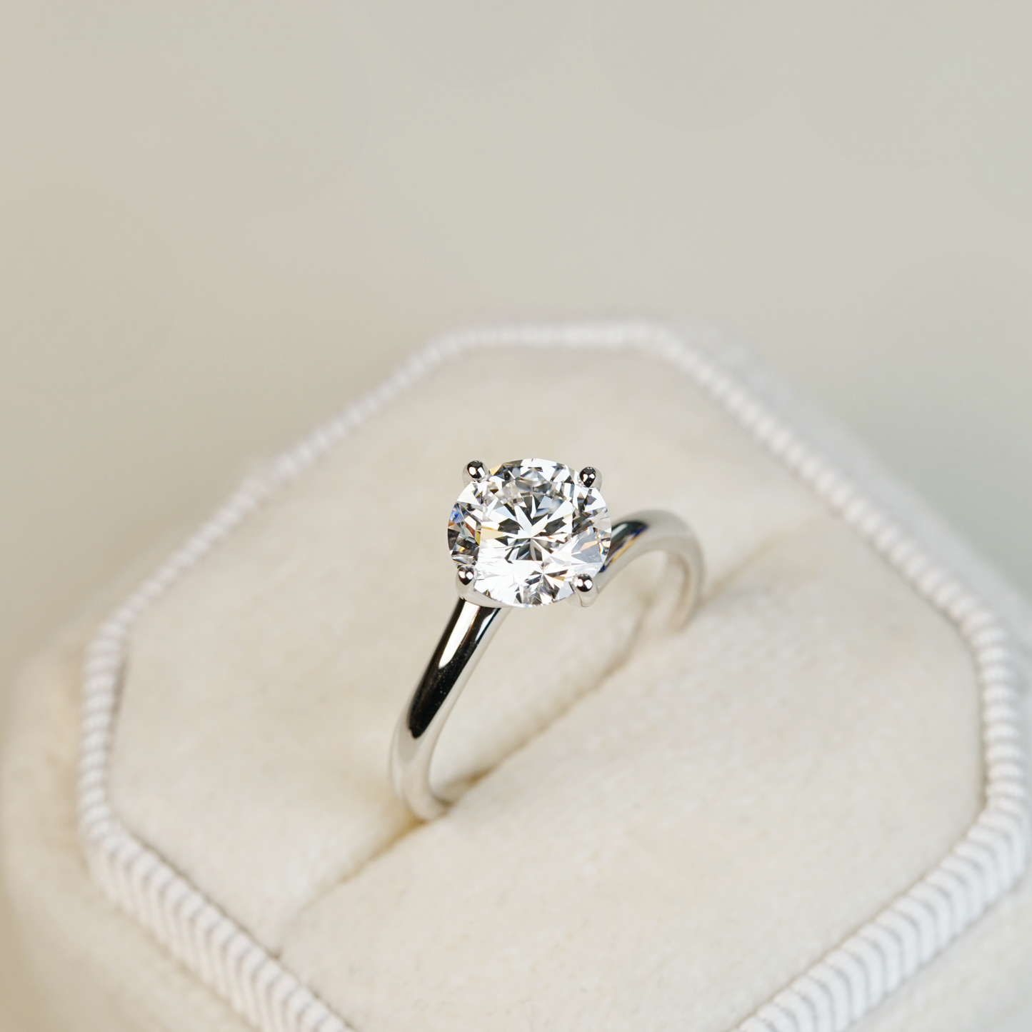 ANNA 培育鑽石戒指托 | 四爪單鑽扭臂戒圈 (18K金/鉑金) - CD0013TM