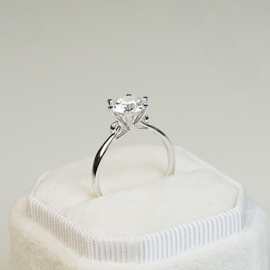 ALYSSA 培育鑽石戒指托 | 天鵝靈感單鑽戒圈 (18K金/鉑金) - TM0110