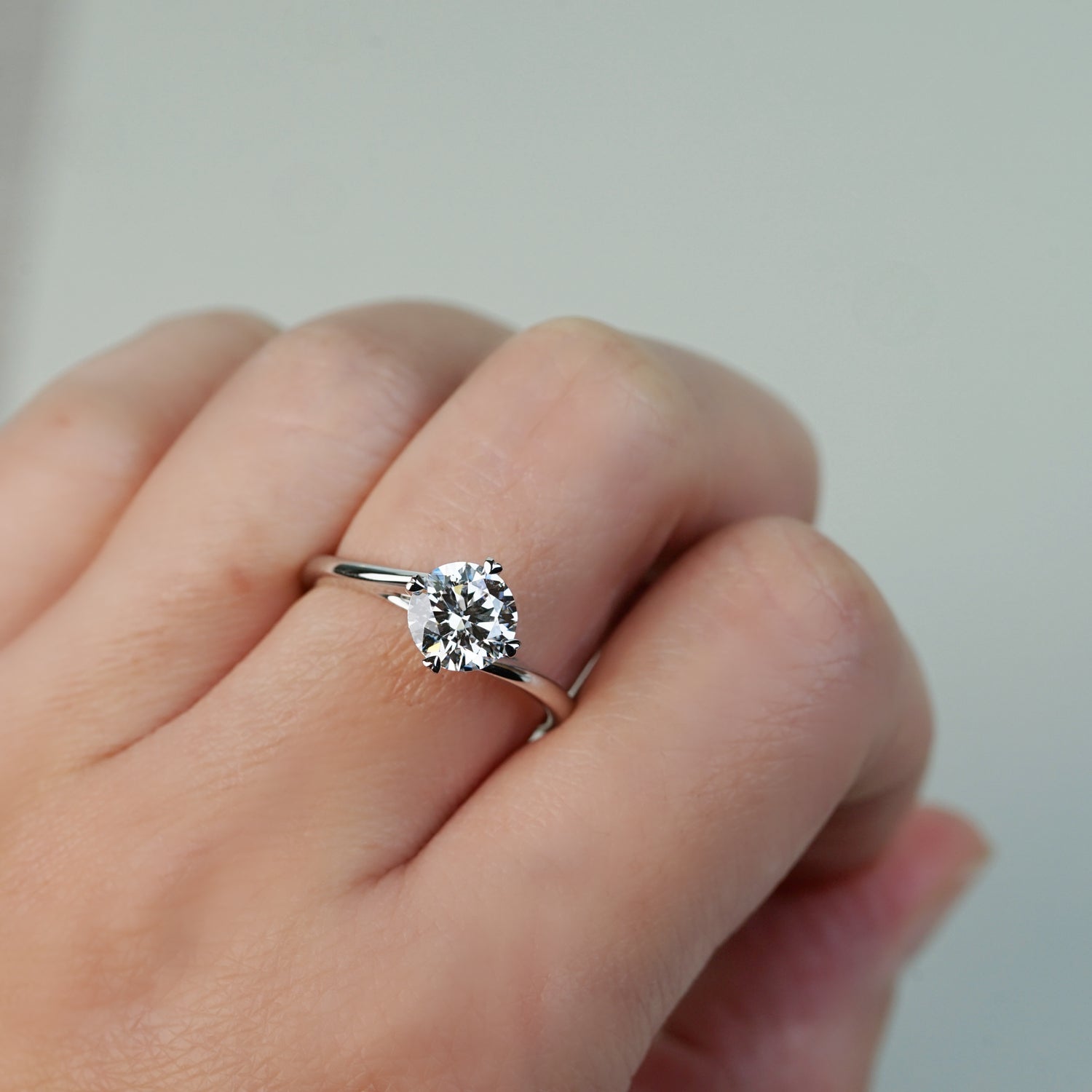 IDALIA - Lab-Grown Diamond / Gemstone Ring Setting | Twisted Band Solitaire (18K Gold / Platinum) - TM0057M