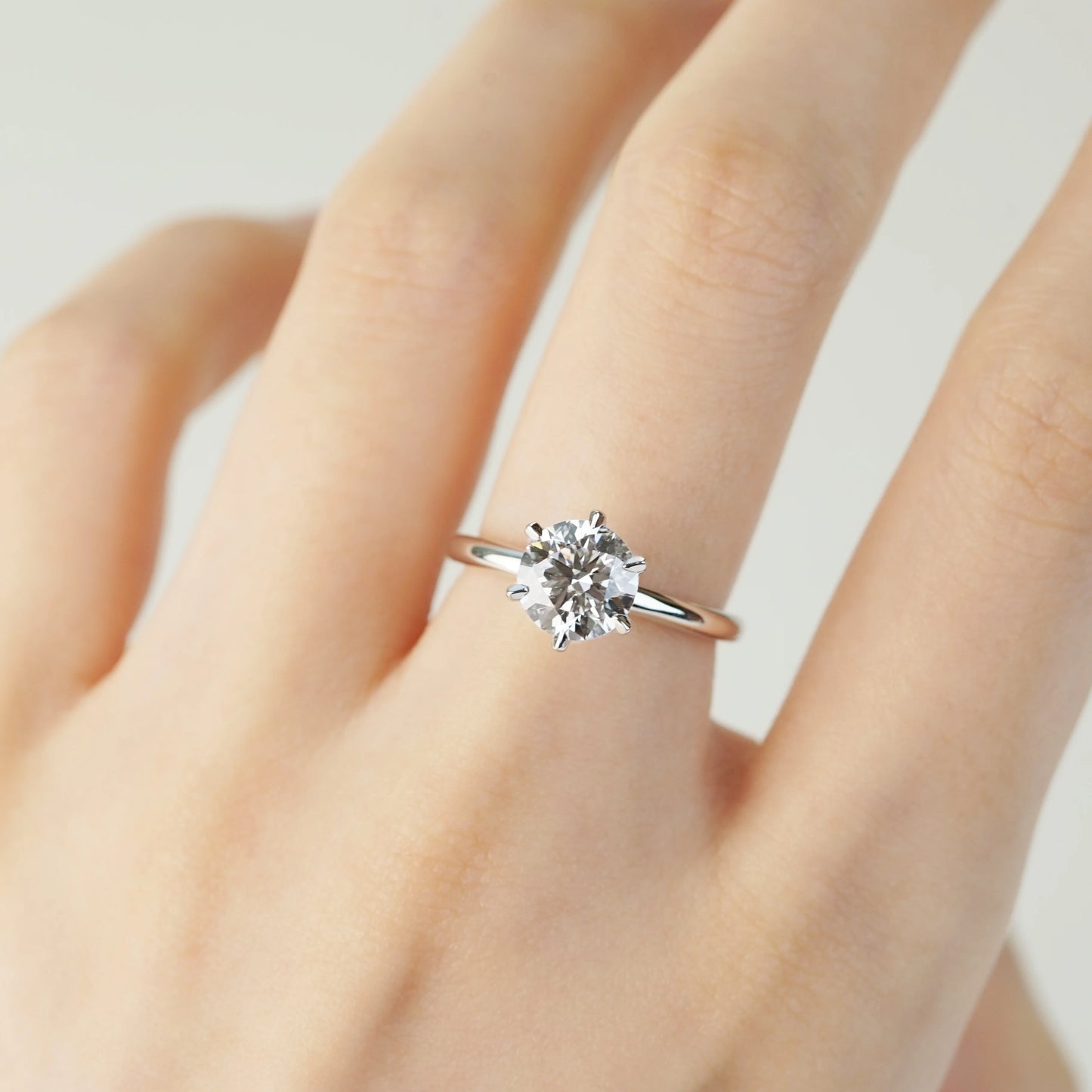 ARIA - Lab-Grown Diamond / Gemstone Solitaire Ring Setting (18K Gold / Platinum) – R24817RD