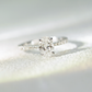 BASIA - Oval-cut Lab-Grown Diamond/ Gemstone Pavé Ring Setting (18K Gold/ PT950) - TM0923OV