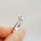 BASIA - Oval-cut Lab-Grown Diamond/ Gemstone Pavé Ring Setting (18K Gold/ PT950) - TM0923OV