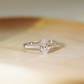 BASIA - Oval-cut Lab-Grown Diamond/ Gemstone Pavé Ring Setting (18K Gold/ PT950) - TM0923OV