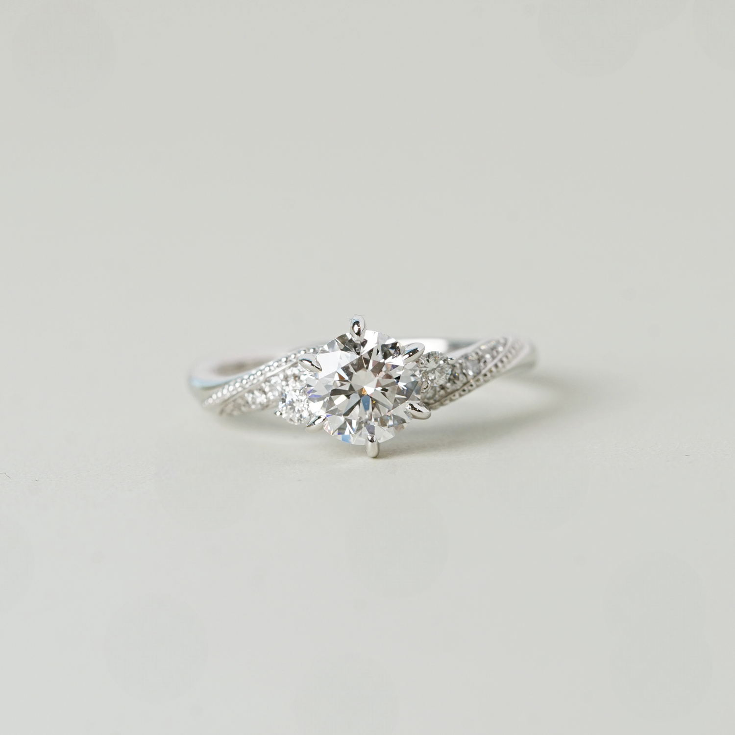 EUDORA - Lab-Grown Diamond / Gemstone Ring Setting | Twisted Pavé Band (18K Gold / Platinum) - SGK1122a