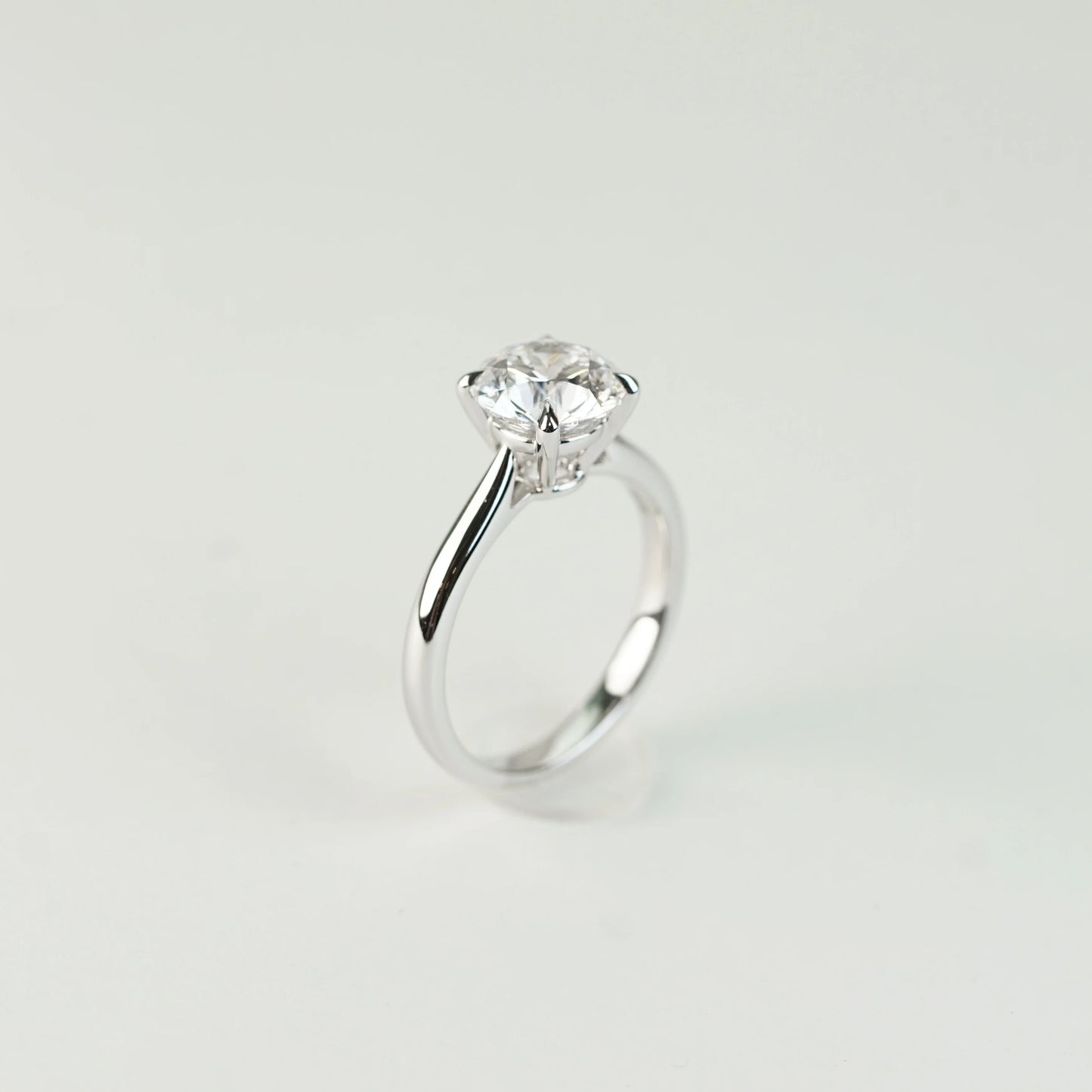 JULIA - Lab-Grown Diamond / Gemstone Solitaire Ring Setting (18K Gold / Platinum) - TMRE0112