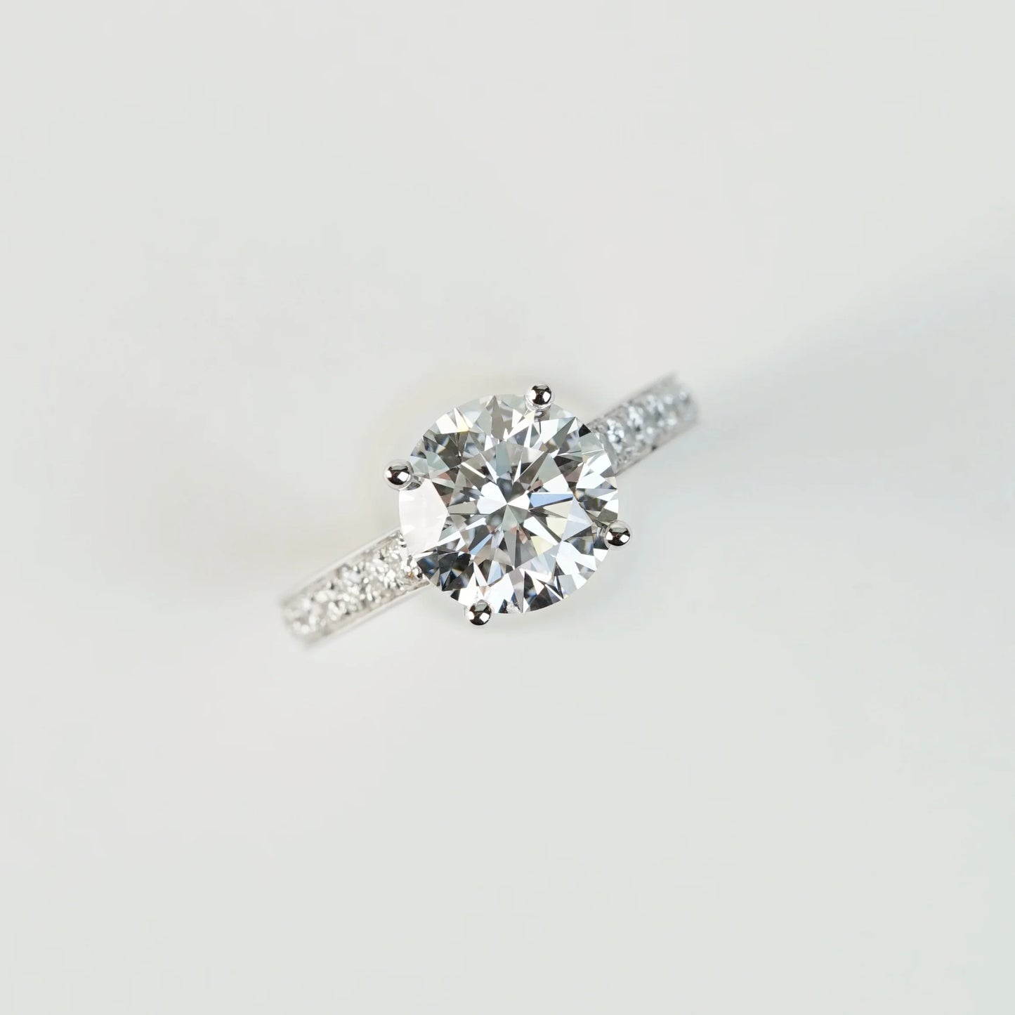 MARGARET 培育鑽石戒指托 | 四爪排鑽戒圈 (18K金/鉑金) - TMRE0120