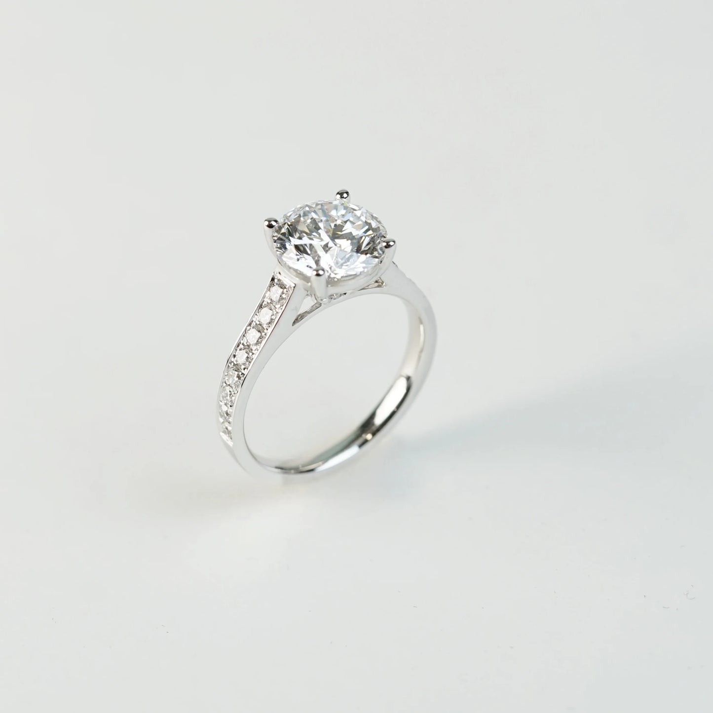 MARGARET 培育鑽石戒指托 | 四爪排鑽戒圈 (18K金/鉑金) - TMRE0120