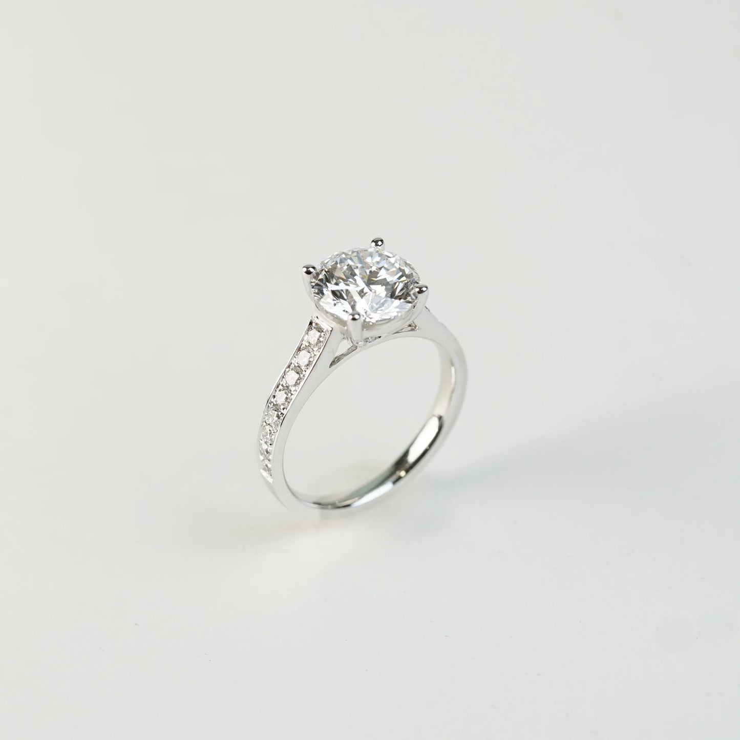 MARGARET 培育鑽石戒指托 | 四爪排鑽戒圈 (18K金/鉑金) - TMRE0120