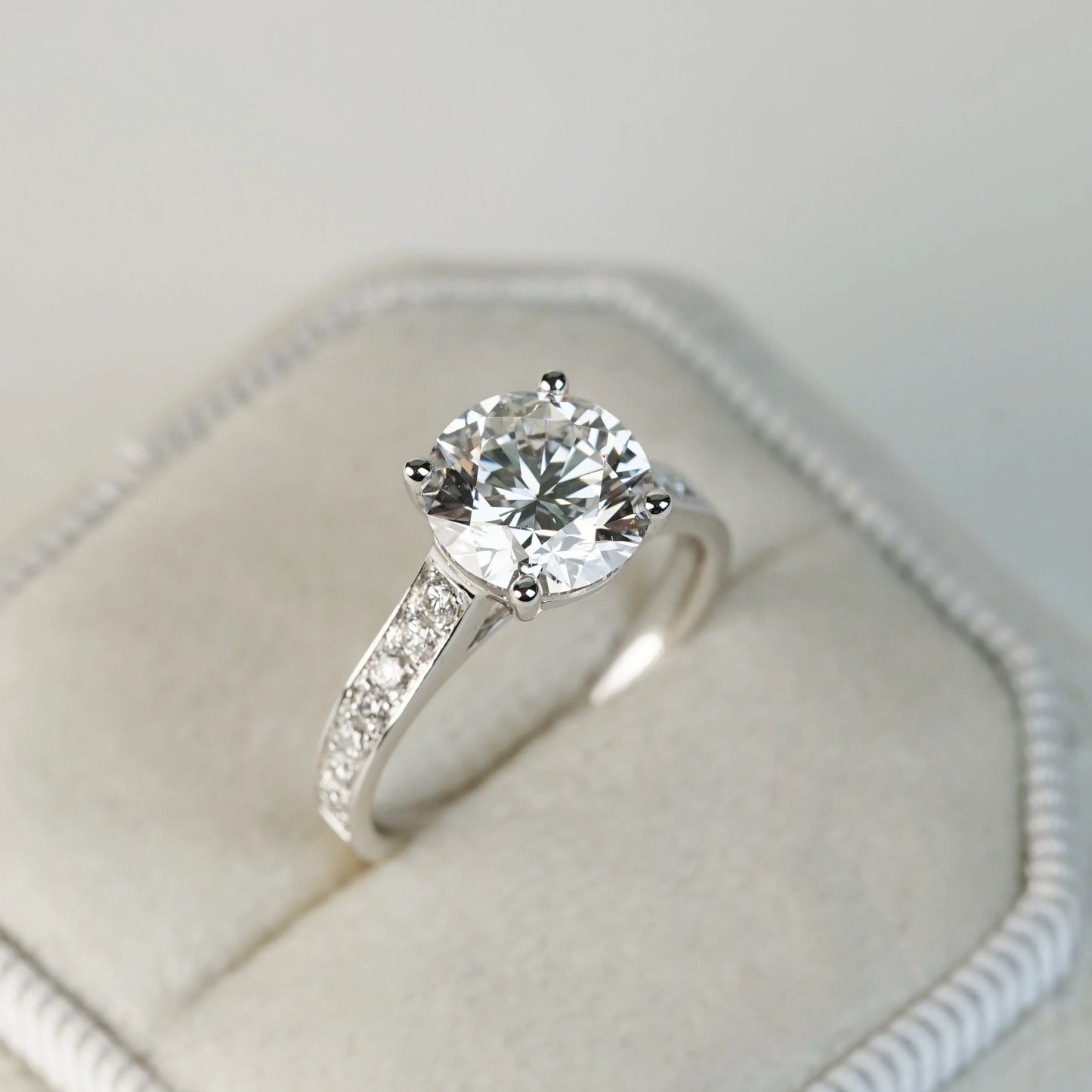 MARGARET 培育鑽石戒指托 | 四爪排鑽戒圈 (18K金/鉑金) - TMRE0120