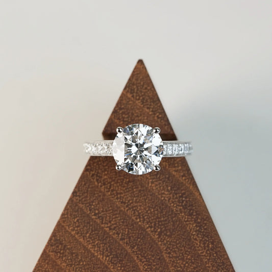 MARGARET 培育鑽石戒指托 | 四爪排鑽戒圈 (18K金/鉑金) - TMRE0120